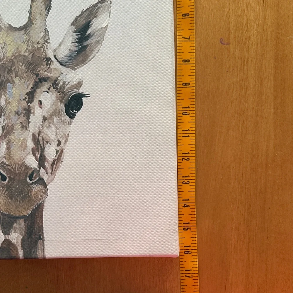 Giraffe Canvas Wall Art - Brown and Cream